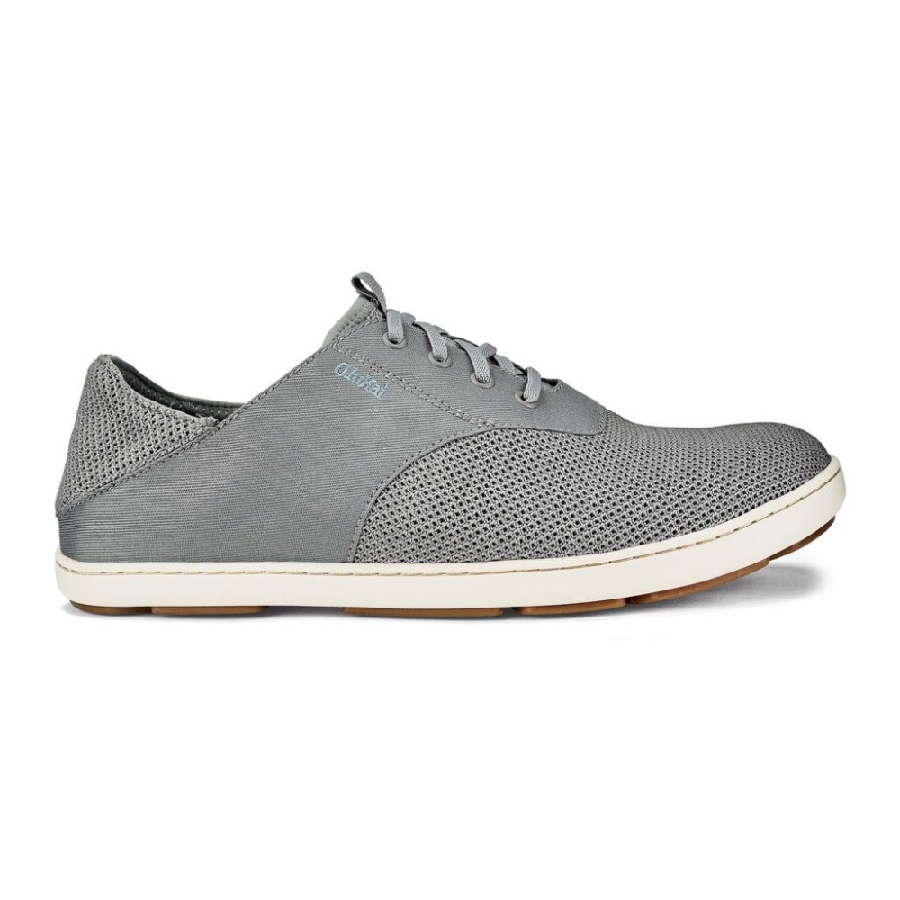 Grey Men's OluKai Nohea Moku Slip On Shoes | USA62387K